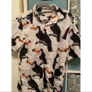 2 men’s tropical button ups size medium